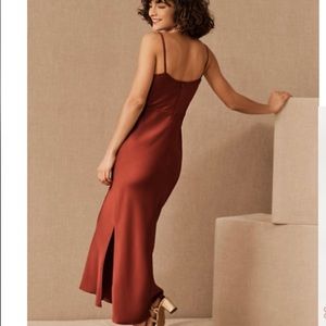 BHLDN Cali Satin Charmeuse Midi Dress